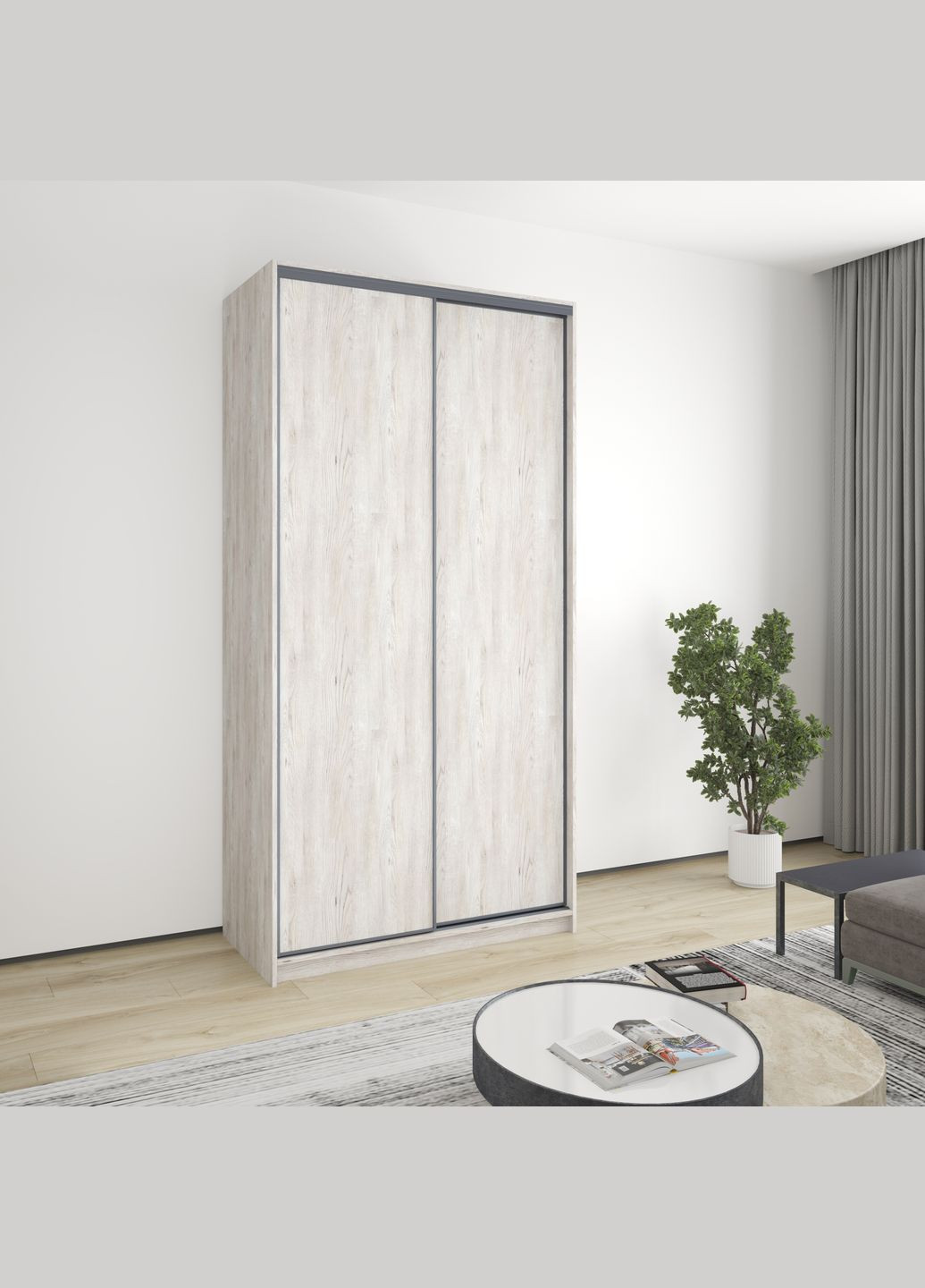 Шафа-купе дводверна Баварія 2ДСП 120x60x240 см Аляска сірий (MBS-4385) MebelStar (349808300)