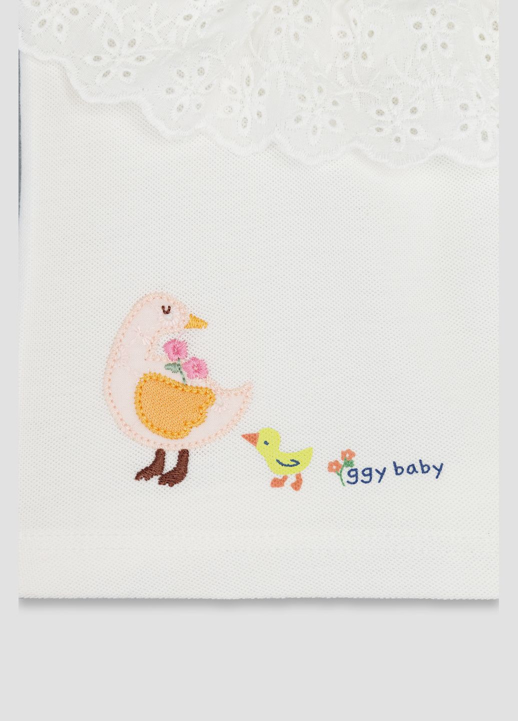 Белый летний костюм с джинсовыми шортами для девочки цвет белый цб-00249272 Iggy