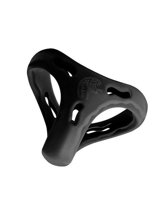 Чорне потрійне ерекційне кільце на пеніс і мошонку "Love To Love Flux Ring" No Brand (368893546)