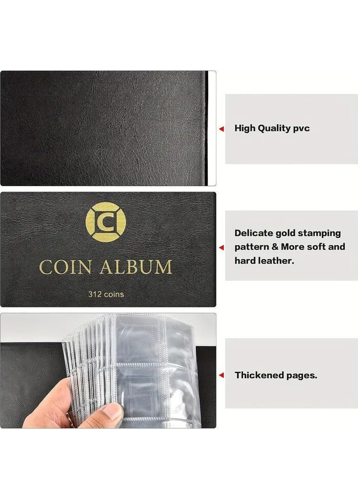 Альбом для коллекционирования монет 312 карманов No Brand (364273189)