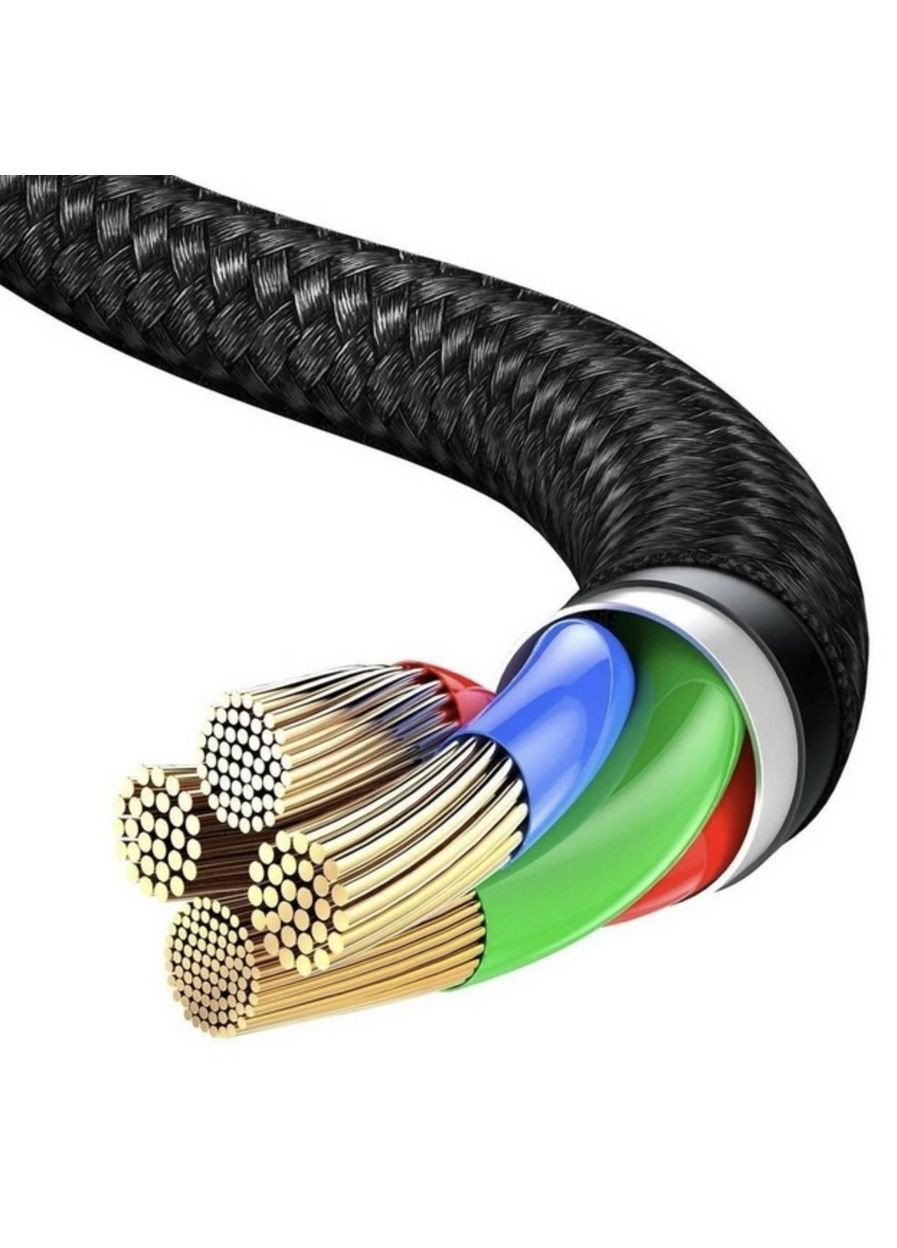 Універсальний USB кабель 3 in 1 для заряджання пристроїв USB Type-C Micro USB Lightning 1.2 м Чорний Baseus (333707788)