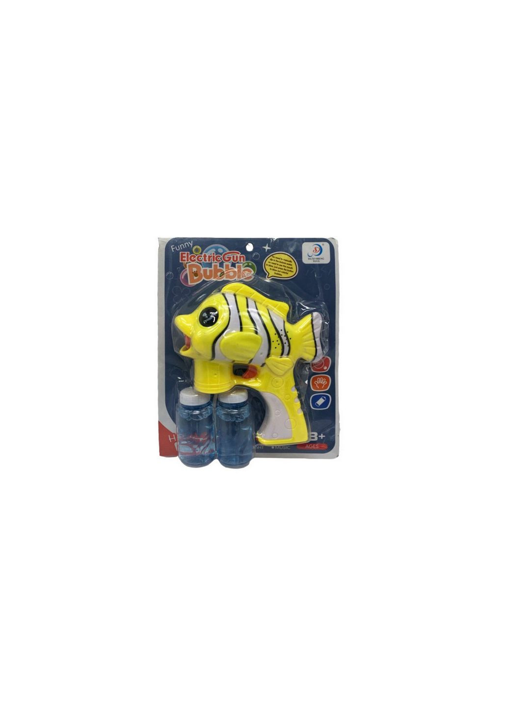 Дитячий генератор мильних бульбашок "Риба-клоун" 6214 звук, світло Жовтий Bambi (283021945)