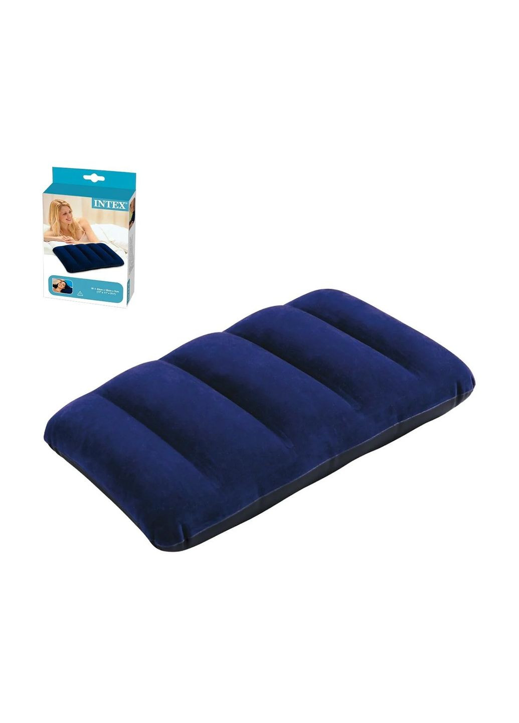 Надувна подушка з серії "Downy Pillow" колір синій ЦБ-00248973 Intex (290981695)