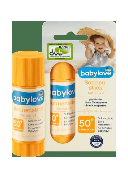 Дитячий Сонцезахисний крем-стік для чутливої шкіри babylove Sonnenstick sensitiv LSF 50+, 20 g No Brand (367610580)