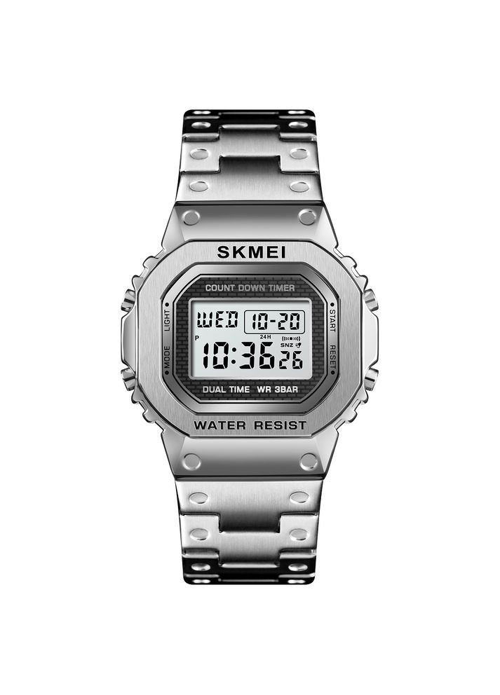 Годинники електронні водонепроникні чоловічі з будильником та календарем сріблясті ProDobro (367264933)