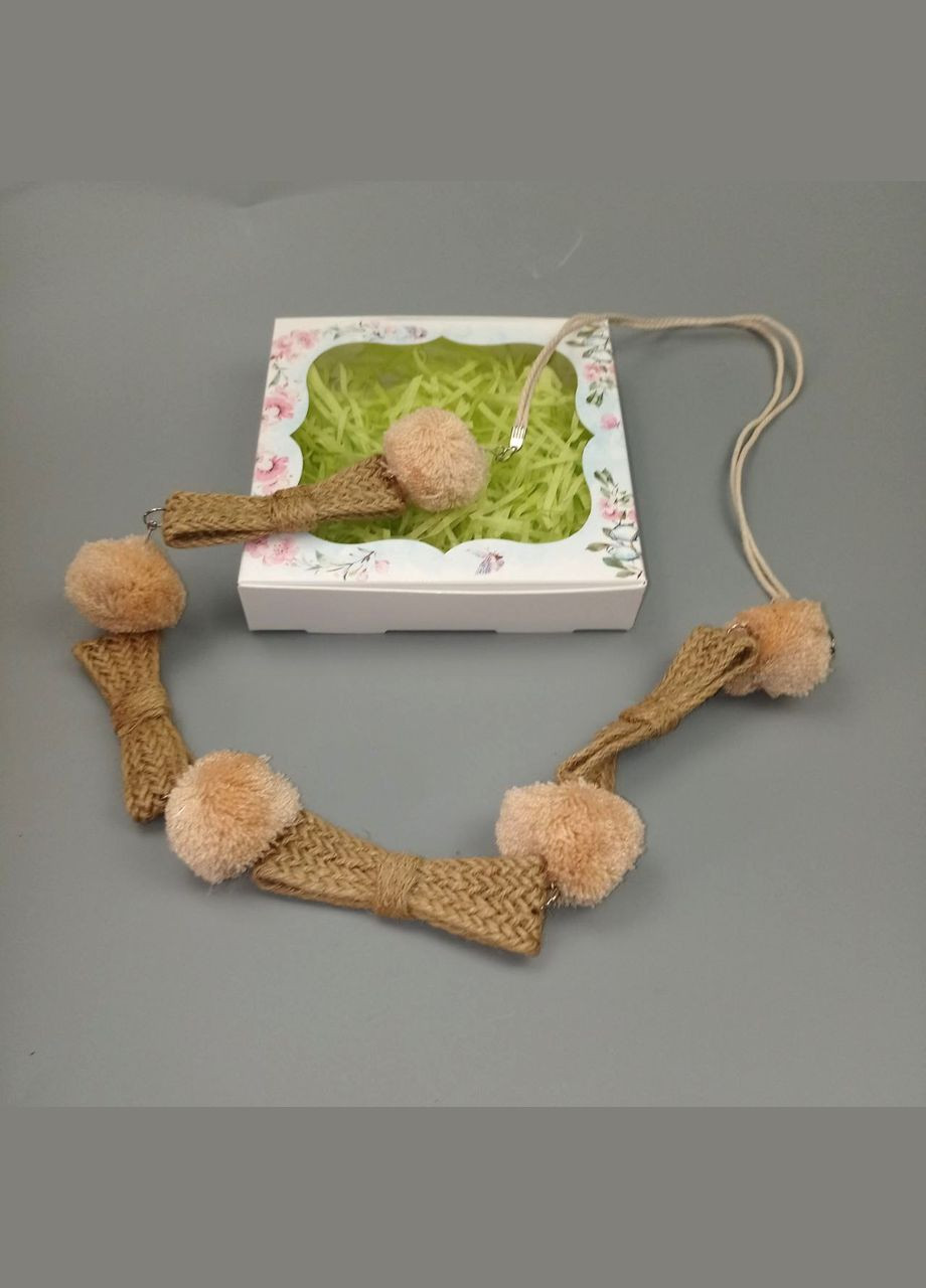 Ожерелье ручной красно-коричневое в стиле бохо в подарочной коробке+подарок No Brand (342384752)