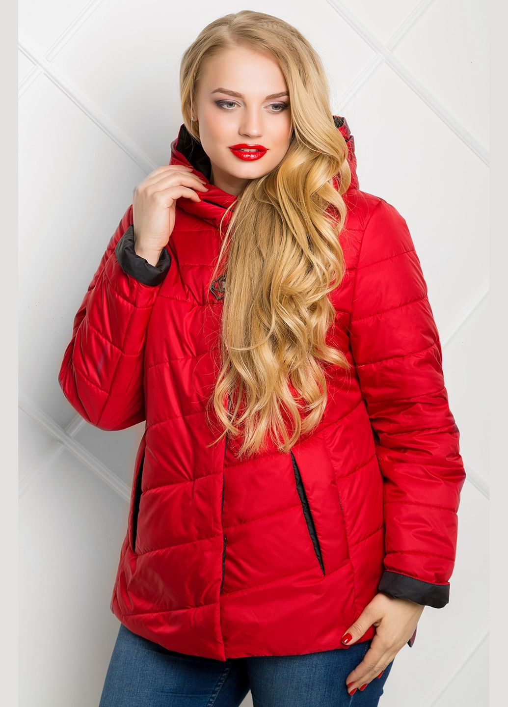 Красная демисезонная куртка аврора (01018-p-white52) MioRichi