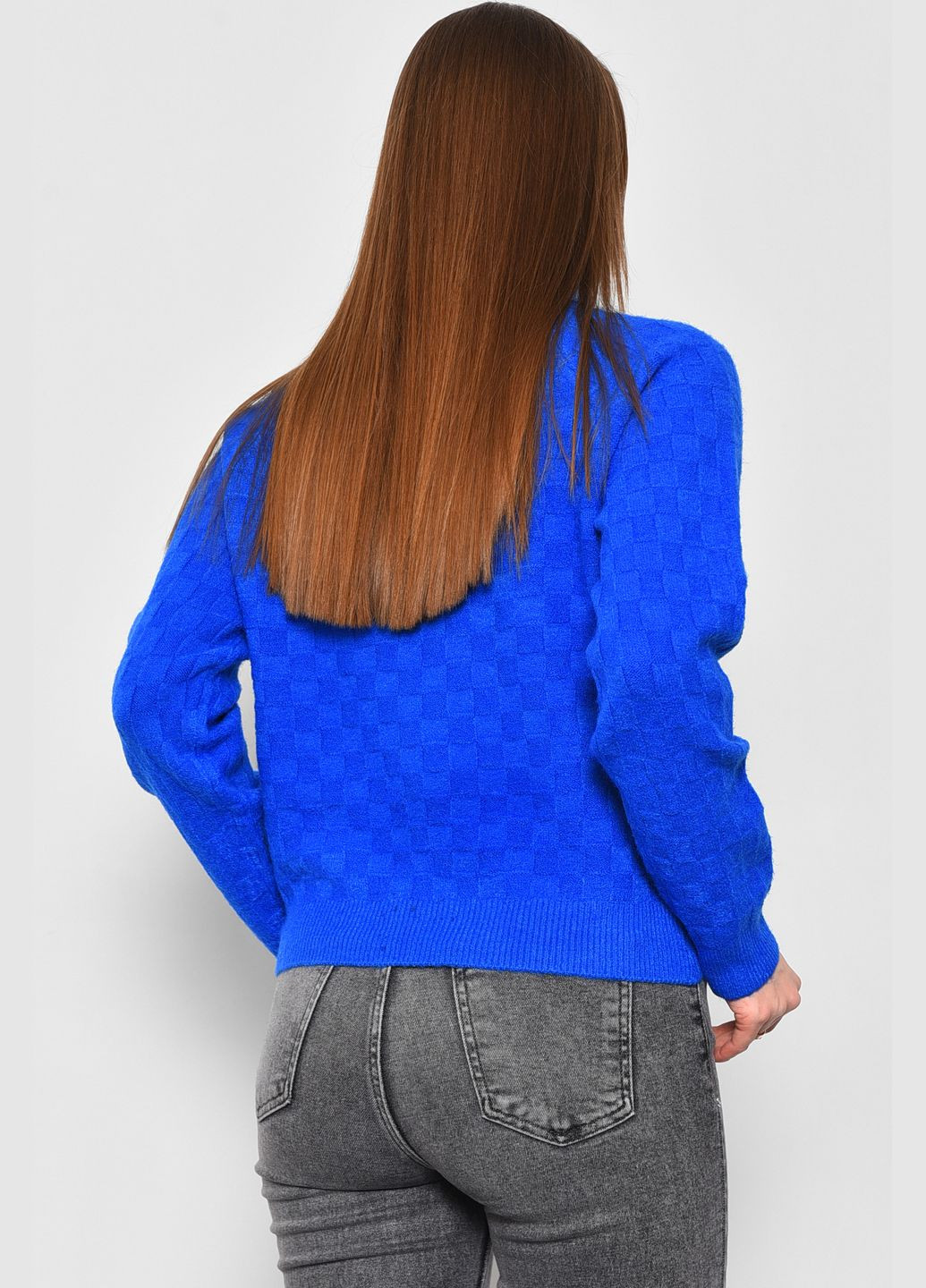 Синій зимовий светр жіночий синього кольору пуловер Let's Shop