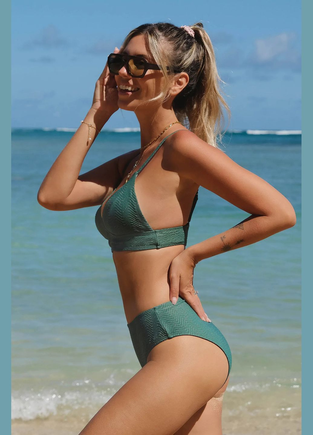 Зелений літній купальник CUPSHE