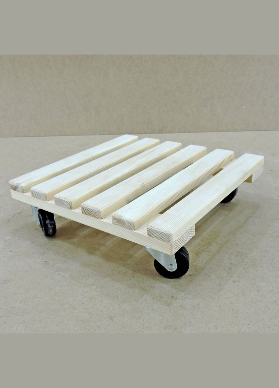 Підставка для квітів з дерева Монтерія 30 на коліщатках бланже (ЦСТ-308501) No Brand (328224538)