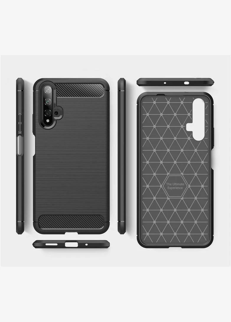 Чехол бампер Carbon Fiber Series для Huawei Nova 5T / Honor 20 - Black Primolux (262296647)