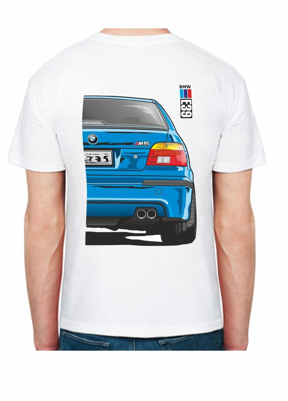 Біла футболка чоловіча з принтом bmw e39 motorsport ver2 r 216239 біла Avtolife