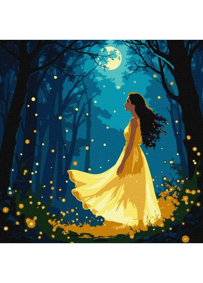 Картина по номерам - Девушка среди светлячков с красками металлик extra ©art_selena_ru 30х30 см IDEYKA (363986878)