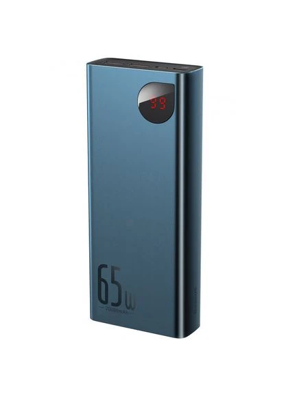 Зовнішній акумулятор (Power Bank) Adaman Metal Digital Display 20000mAh/QC/PD/SCP/65W Blue (PPIMDA-D03) Baseus (315502598)