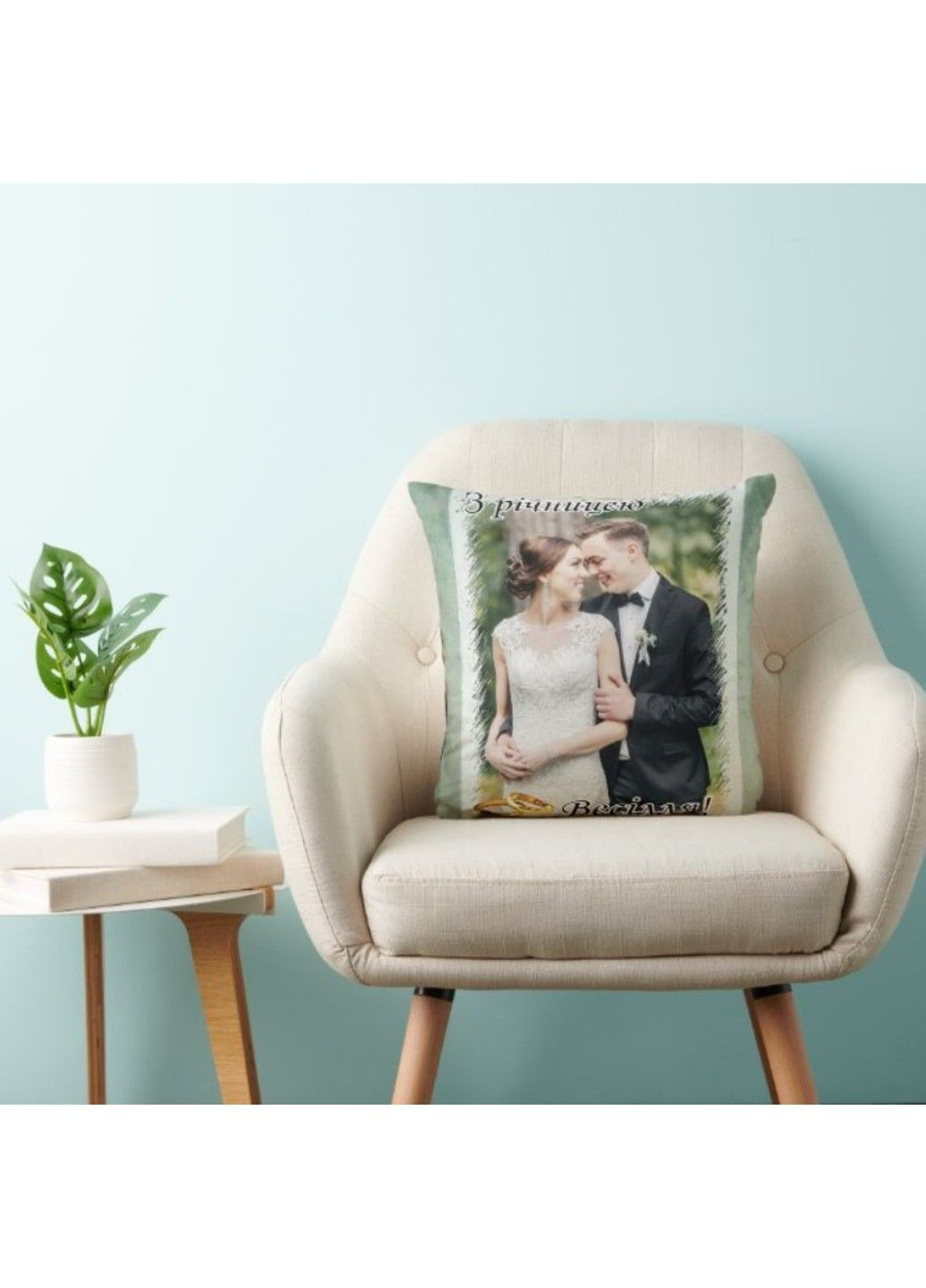 Декоративна подушка на подарунок з фото на День Святого Валентина, річницю весілля No Brand (317310871)