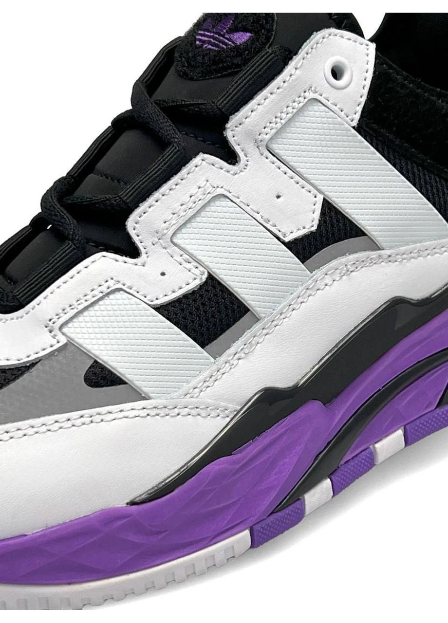 Білі кросівки чоловічі white purple демісезон No Brand Originals Niteball HD