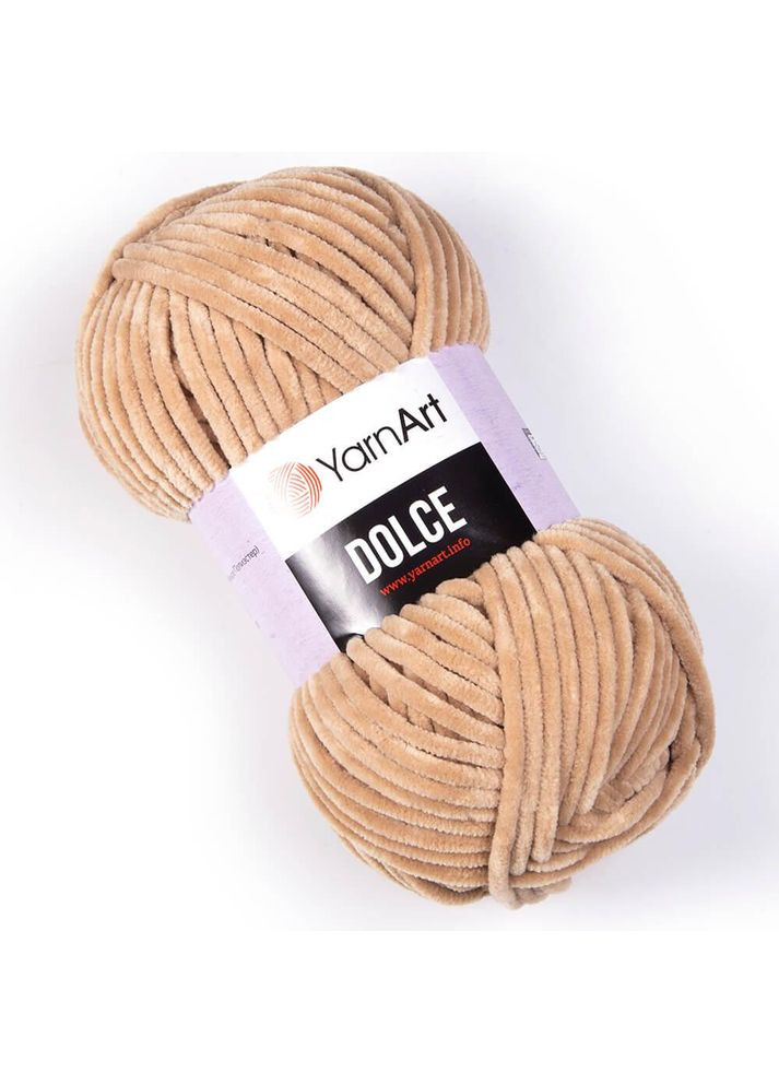 Пряжа Dolce 747, 120 м, бежевая темная, 100 гр YarnArt (340482533)