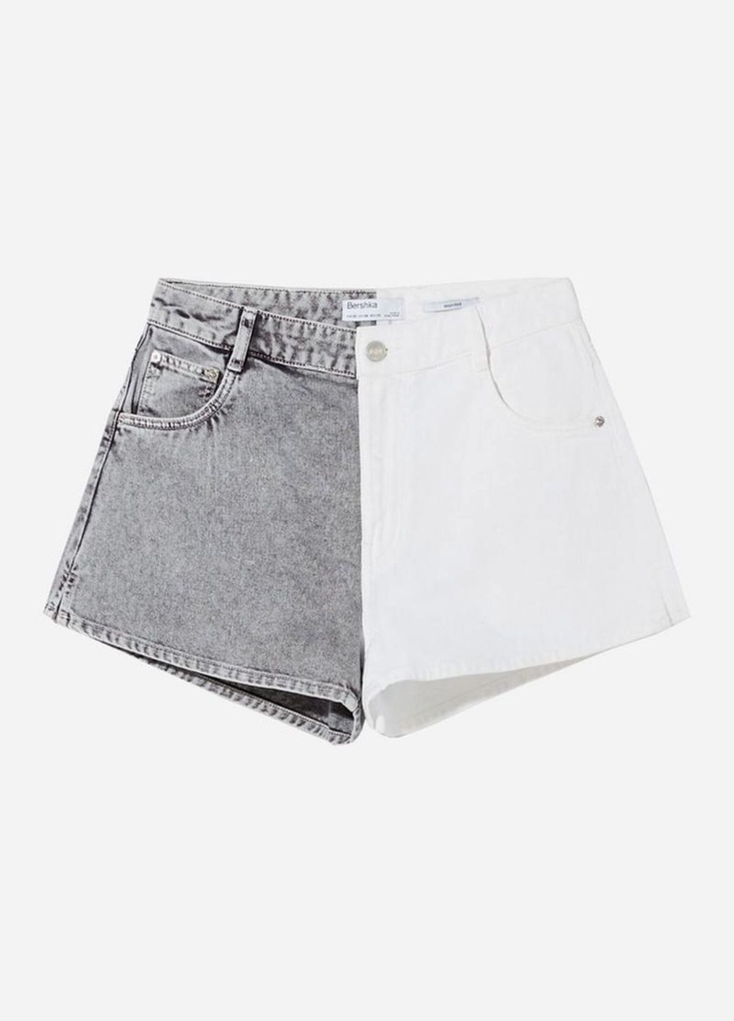 Джинсовые шорты колорблок Bershka (335363880)