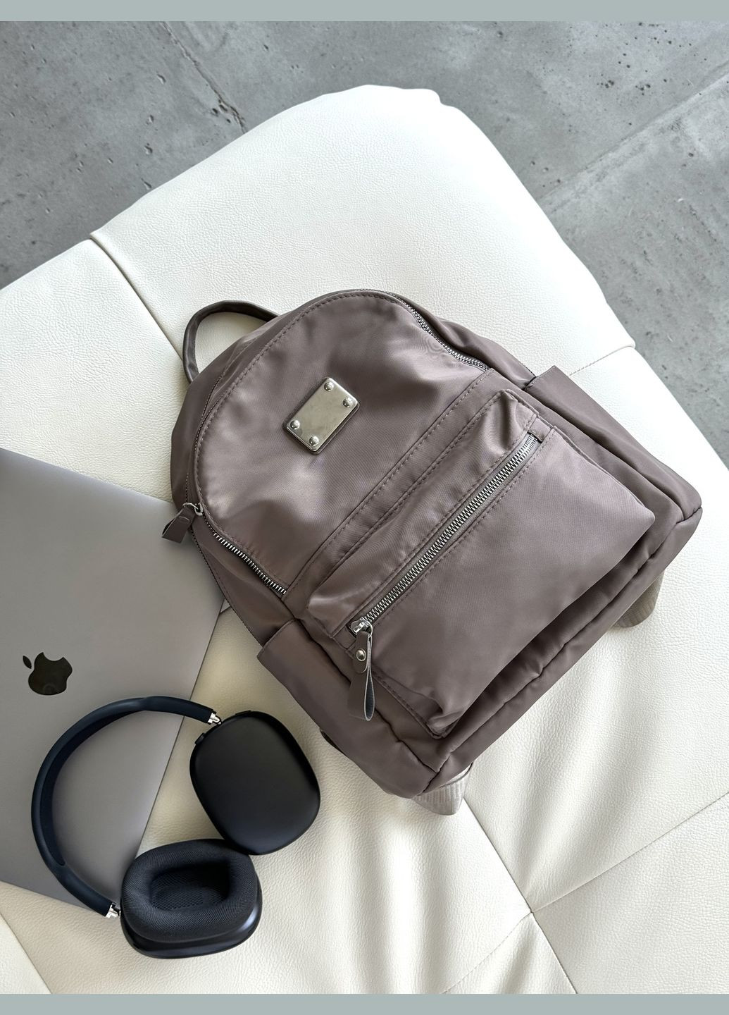 Стильний жіночий рюкзак, Міський жіночий рюкзак, Рюкзак для дівчини 9556 Кавовий 72915 OnePro (300168133)