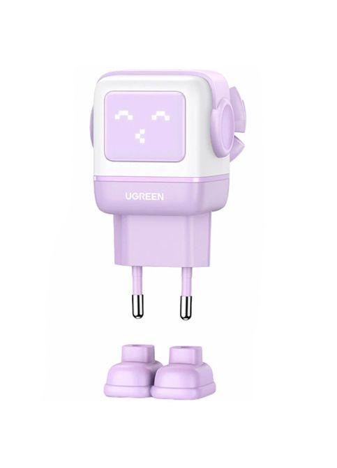 Зарядний пристрій 3xUSB 65W (2xUSB-C+USB-A) Gan Robot tech Fast Charger Фіолетовий CD361 Ugreen (360401059)