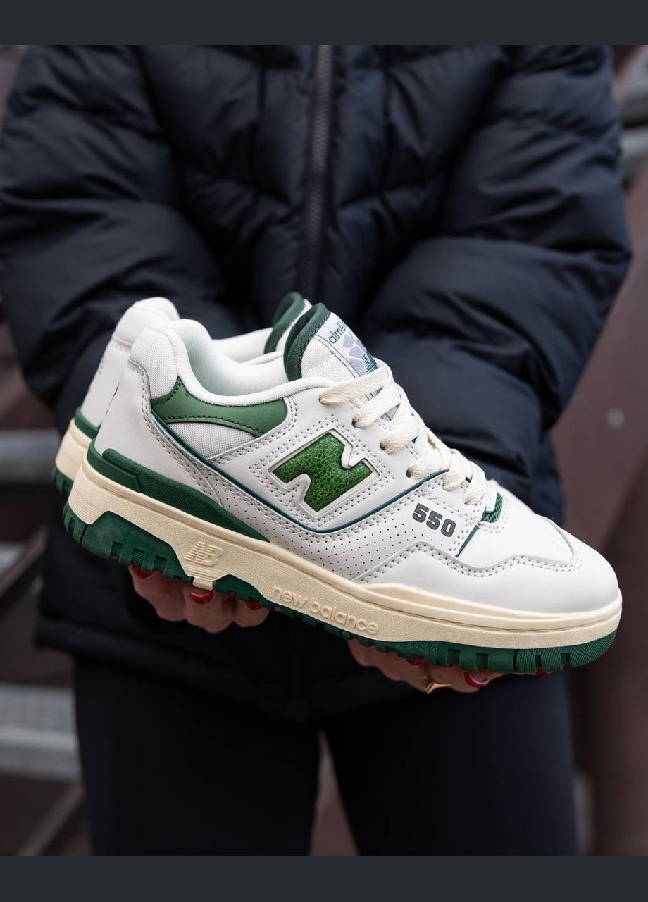 Цветные всесезонные кроссовки Vakko New Balance 550 White Green
