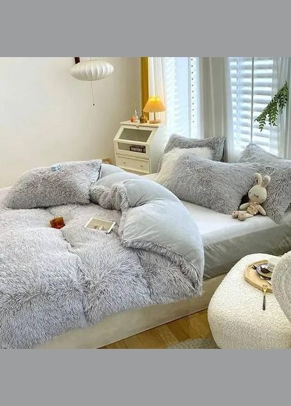 Велюровое постельное белье на кровать (П4К-velur-travka-001-06) No Brand (306633546)