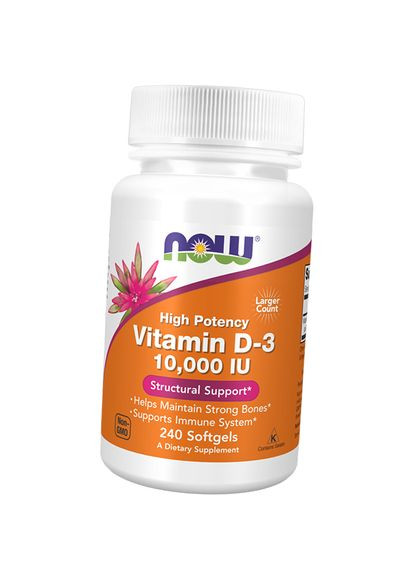Вітамін Д3 високоактивний, Vitamin D-3 10000, 240гелкапс (36128161) Now Foods (322723173)