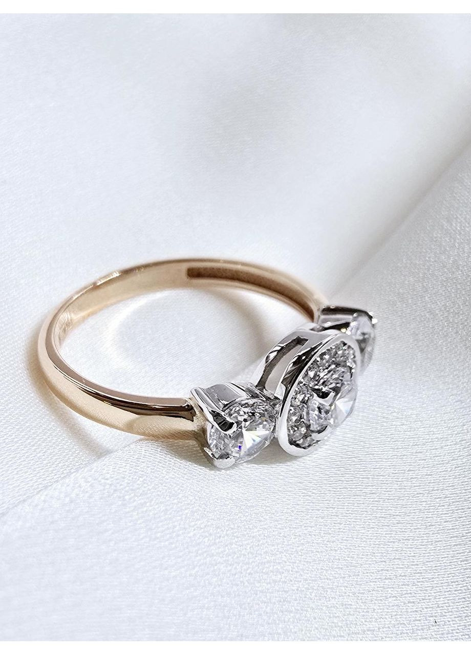 Золота каблучка з фіанітами (16,5р.) 700000-1к Харківська ювелірна фабрика (368996423)