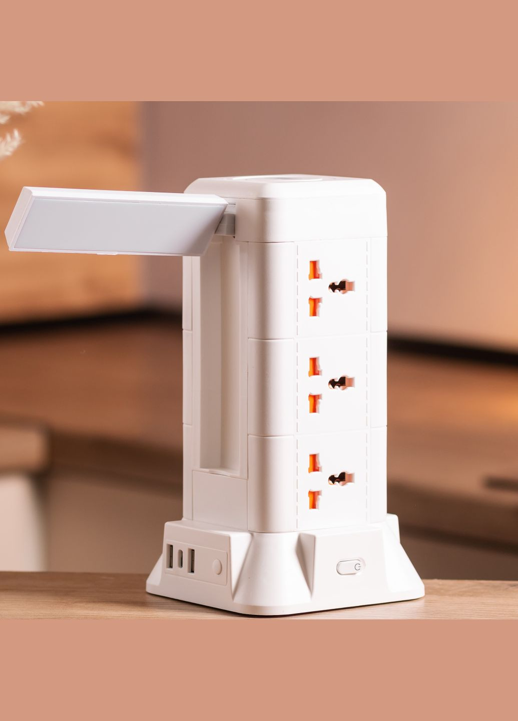 Мережевий фільтр-подовжувач TOWER 9 розеток LED 2xUSB-A 1xUSB-C 4.8м (HP-5-7MF) No Brand (338597640)