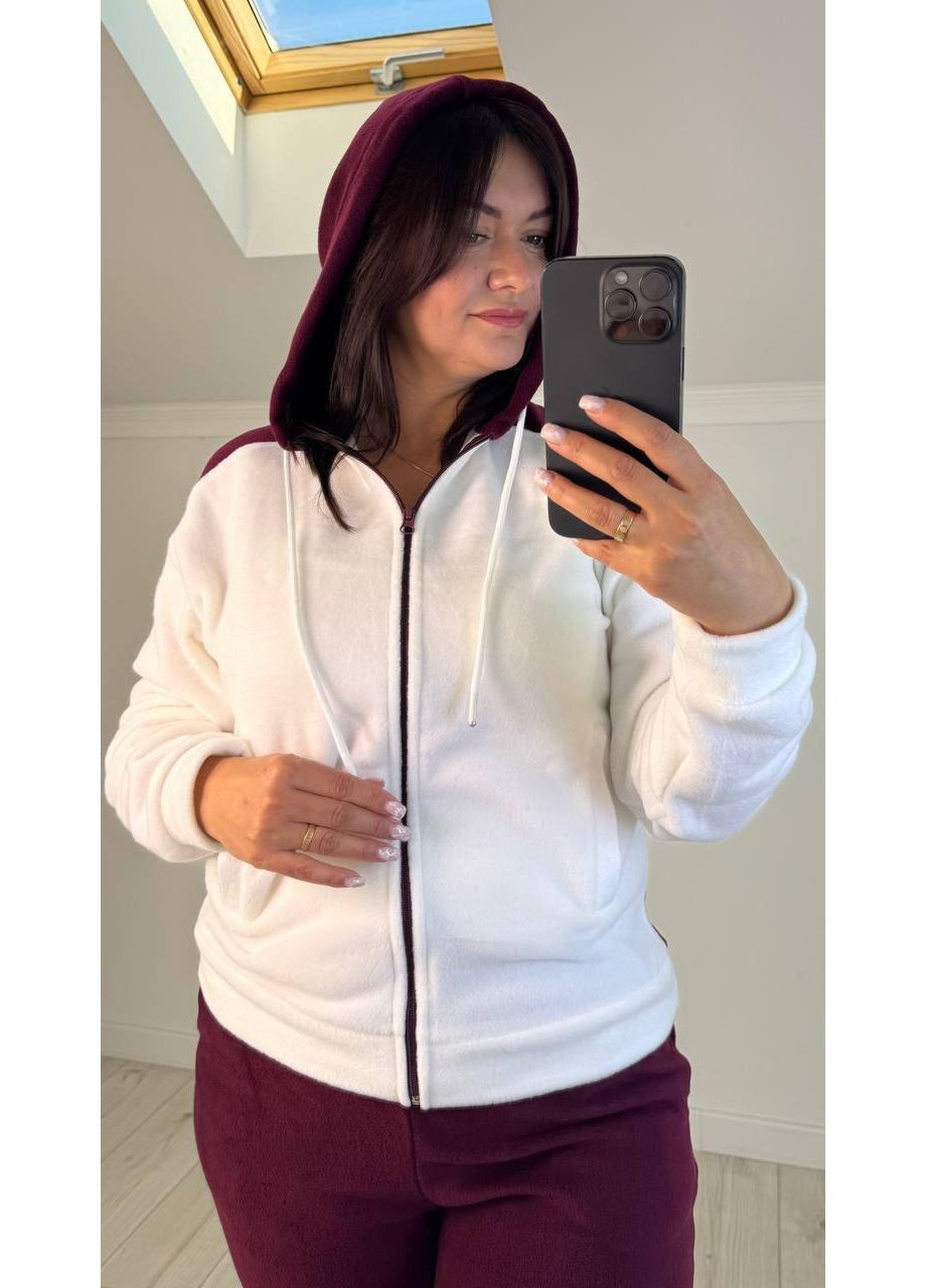 Костюм 7898 флис Полар теплый,кофта с капюшоном на молнии и брюки Україна (368804679)