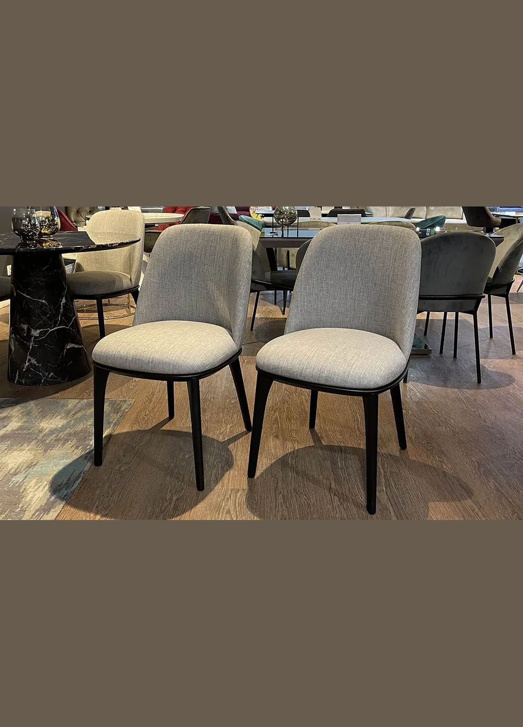 Стілець Осло чорний масив дерева 450x500x850 тканина сіра Prestol (352267805)