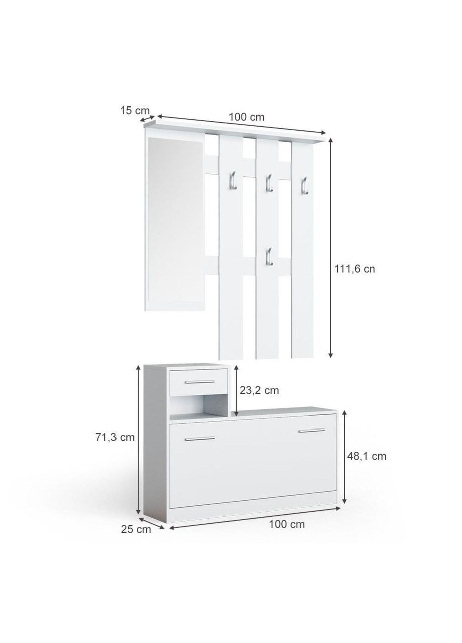 Прихожая с зеркалом Alice 100х25х182,9 см (DRS-011330) Doros (361443813)