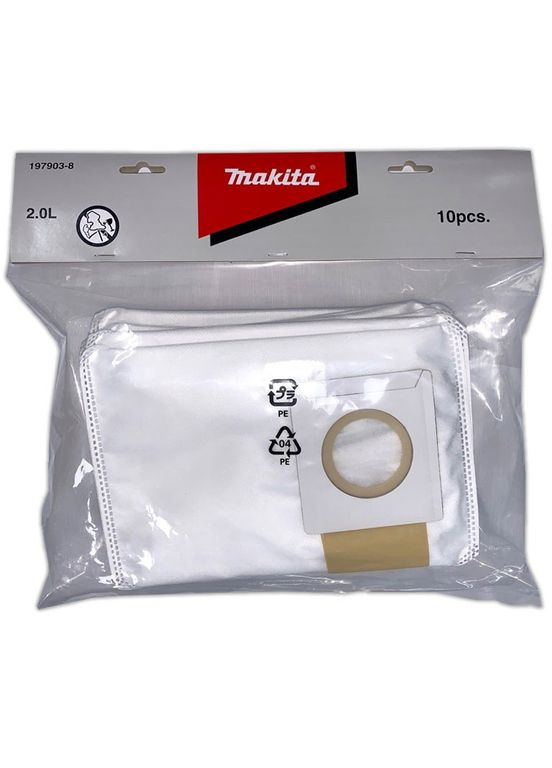 Бумажные мешки 1979038 (10 шт) для пылесосов DVC260, DVC265, VC008G (31107) Makita (264208652)
