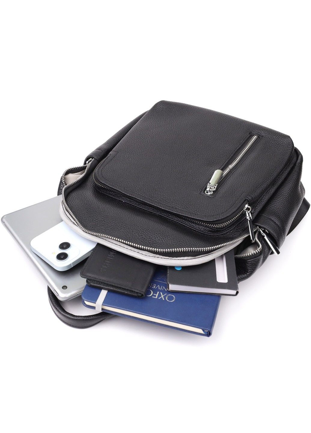 Цікавий жіночий рюкзак з натуральної шкіри 23059 Чорний Vintage (357495012)