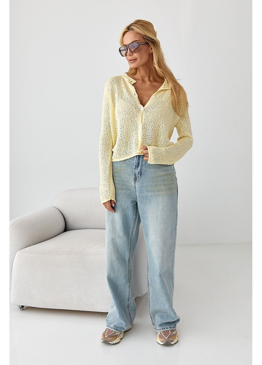 Желтый демисезонный кардиган Lurex