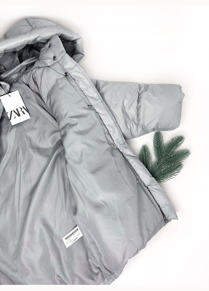 Сіро-голубий зимова куртка 122 см сіро-блакитний артикул л772 Zara