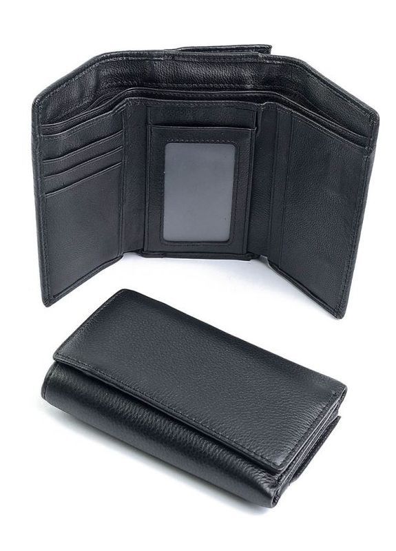 Жіночий шкіряний гаманець бузковий чорний No Brand (292920387)