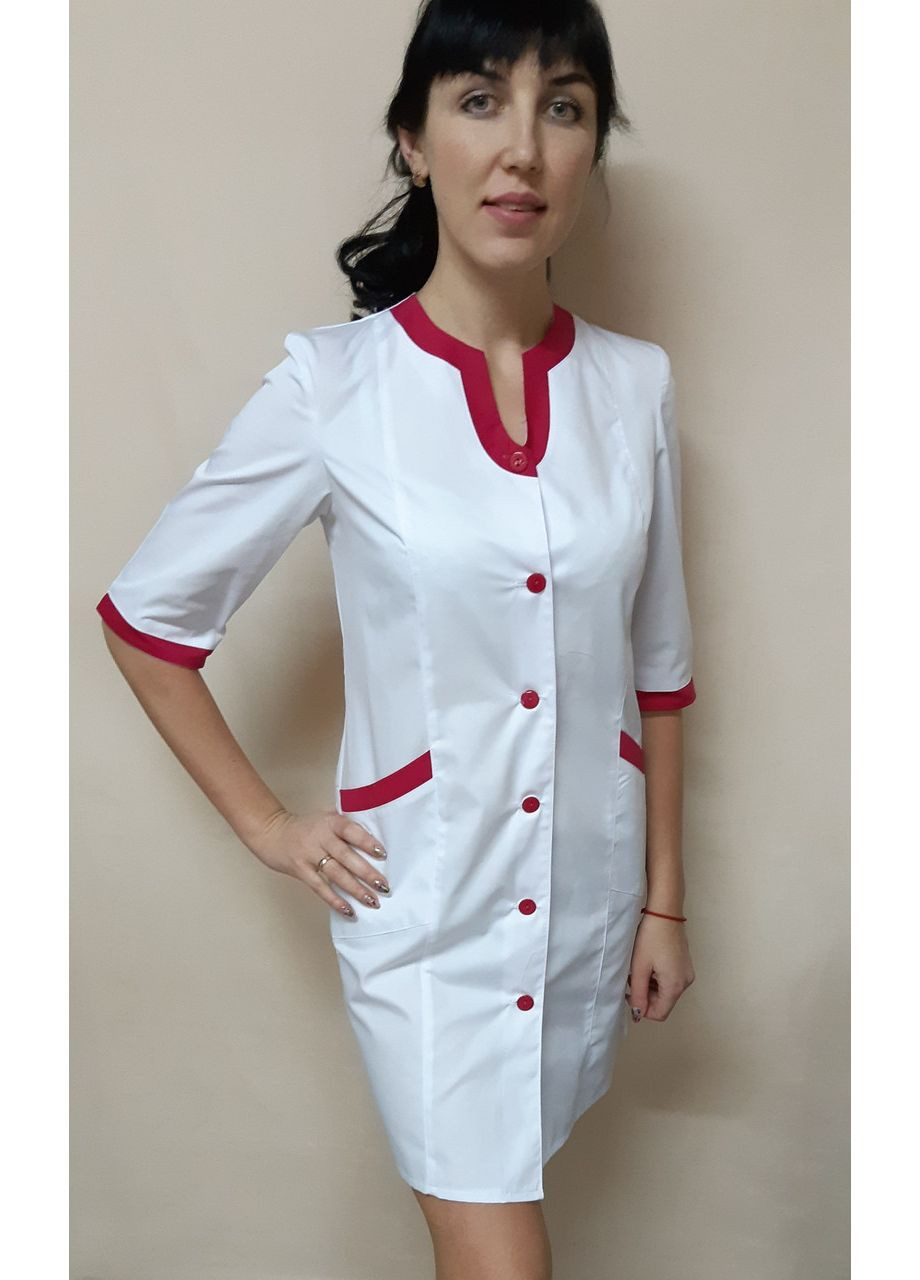 Жіночий медичний халат Веселка коттон 44 розмір три чверті рукав No Brand (365843253)