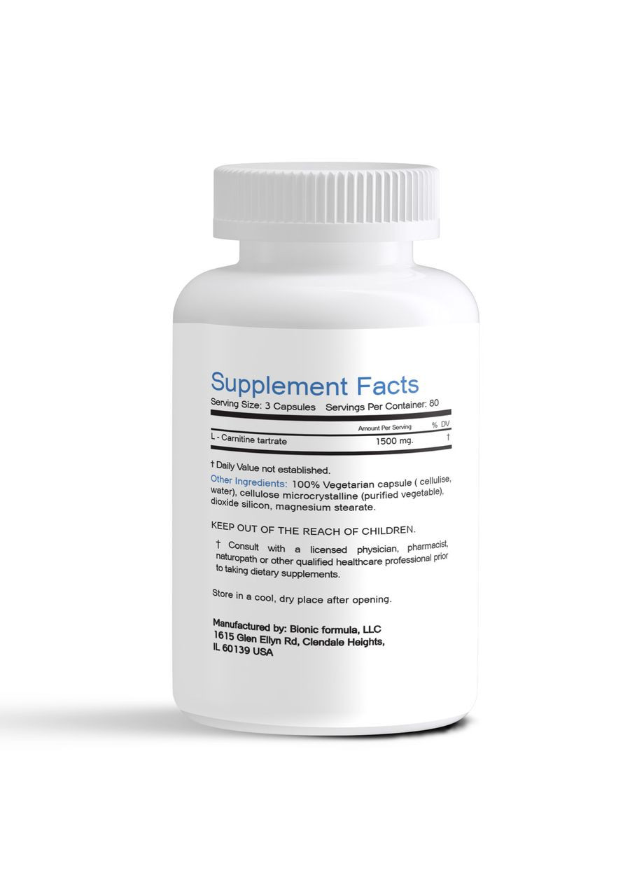 Л – карнитин тартрат (l-carnitine) 1500 мг. bionic 240 капс. Bionic Formula (369154357)
