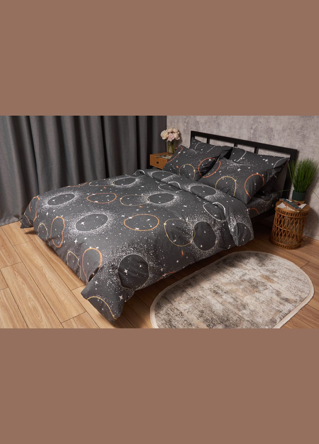 Комплект постельного белья Бязь Gold Люкс «» семейный 160х220х2 наволочки 4х70х70 (MS-820005669) Moon&Star Cosmic Glow (302973740)