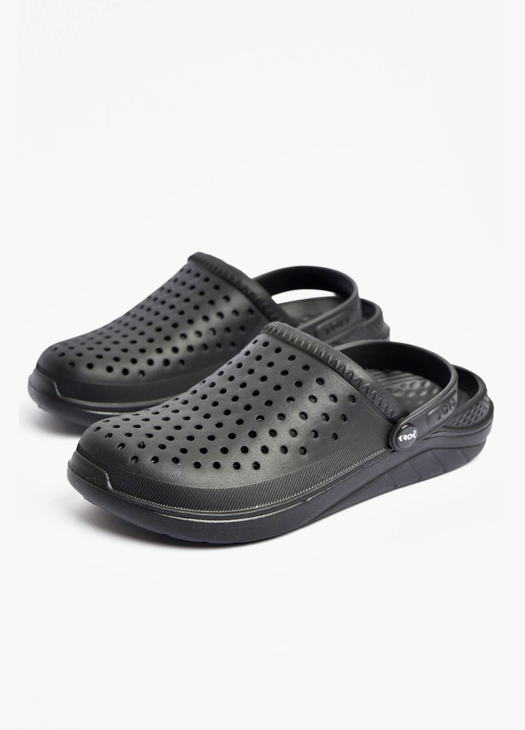 Черные кэжуал кроксы мужские черного цвета Let's Shop