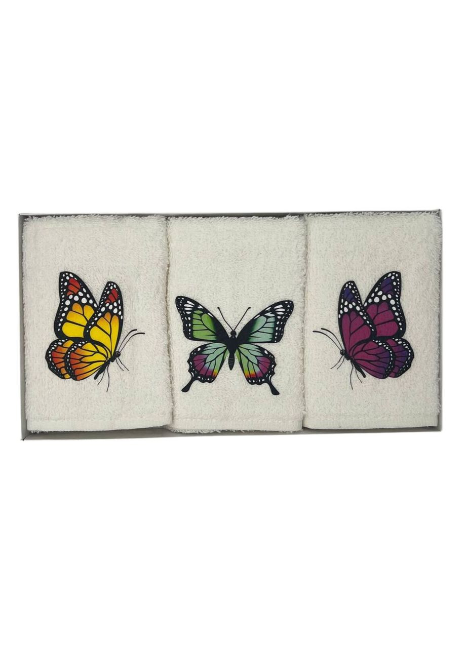 Кухонні рушники махрові бавовняні RM212 (3 шт.) Ananasko молочний