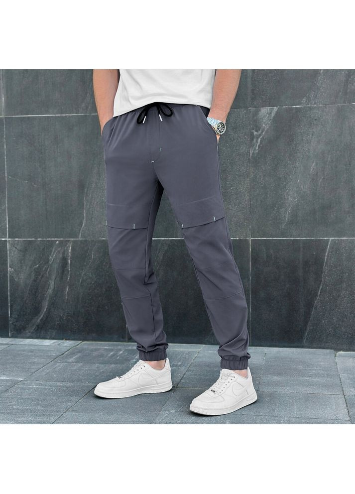 Графитовые повседневный демисезонные джоггеры брюки Pobedov