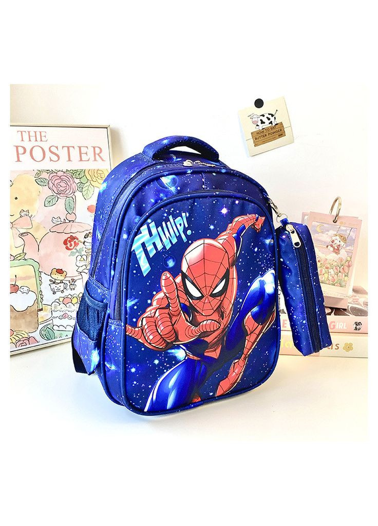 Рюкзак дитячий шкільний портфель Spiderman спайдермен людина павук синій No Brand (367041151)