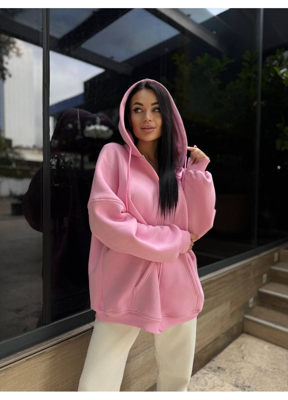 Стильная розовая тощая oversize с молнией No Brand (365751523)