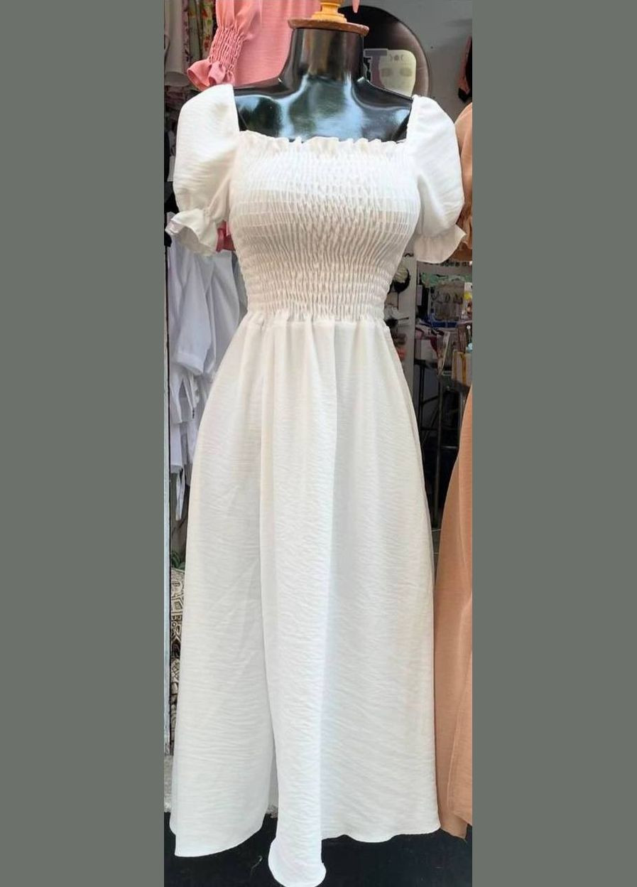 Молочна повсякденний жіноча сукня максі Avanti однотонна