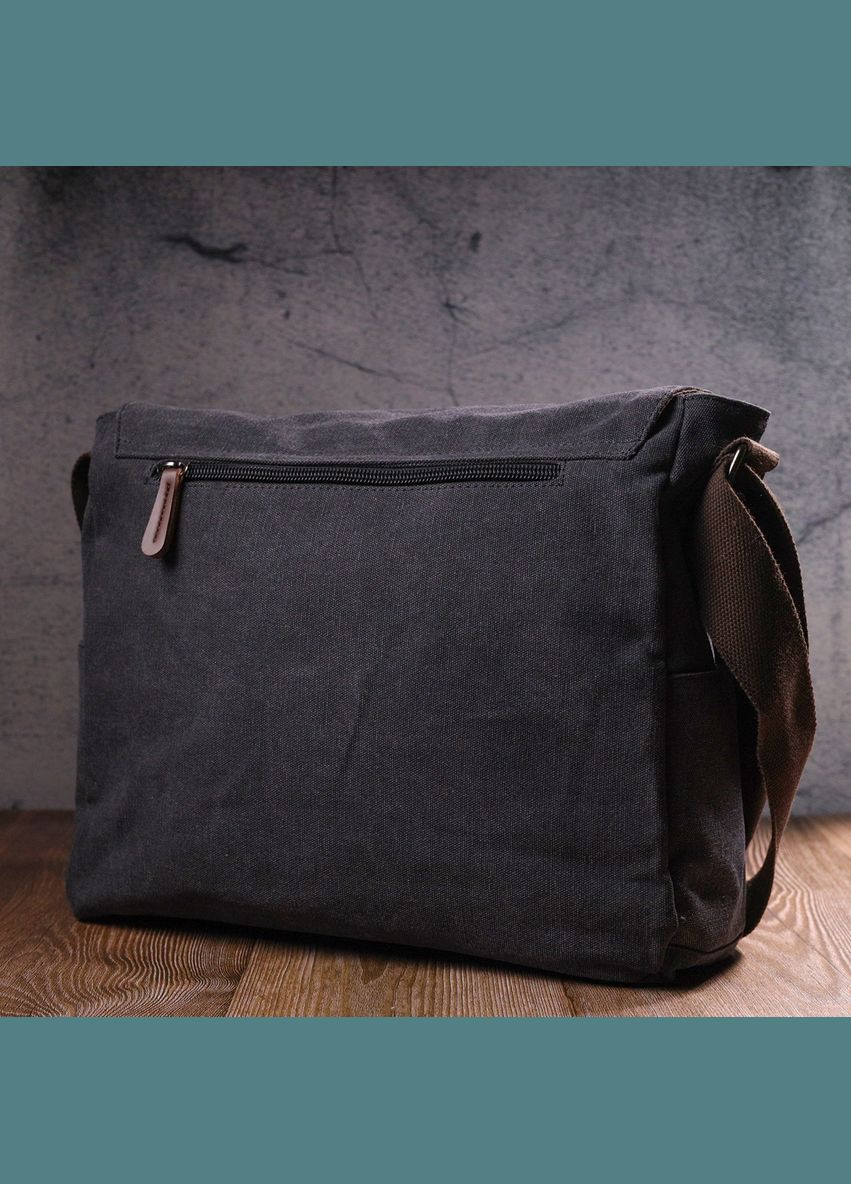 Сумка мужская через плечо для ноутбука с клапаном 21240 Черная Vintage (302008147)