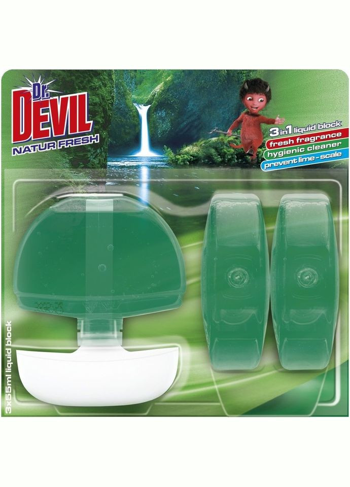 Туалетний блок для унітазу Природна свіжість, 3 шт. по 55 мл Dr.Devil 8595025819642 (328398576)