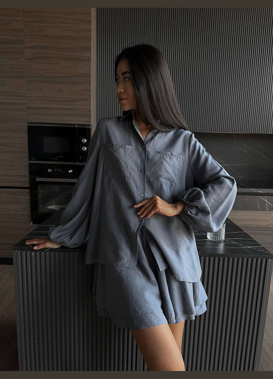 Жіночий сіро-бузковий костюм No Brand (334883647)