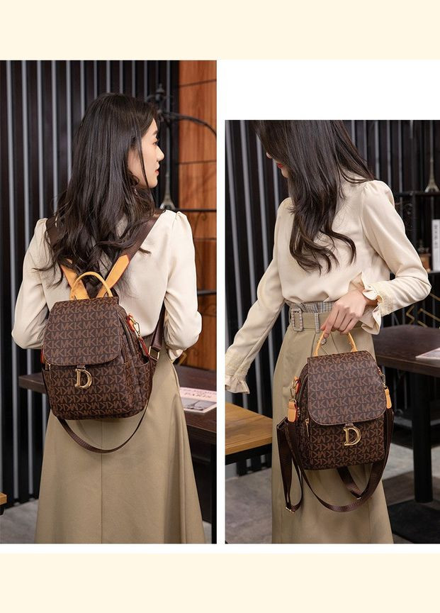 Женский коричневый рюкзак с кулоном D КиП (297669705)